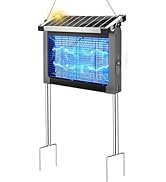 Solar Bug Zapper Outdoor, PhatroyYee Mosquito Zapper 4500V, Waterproof Portable Fly Zapper, Recha...