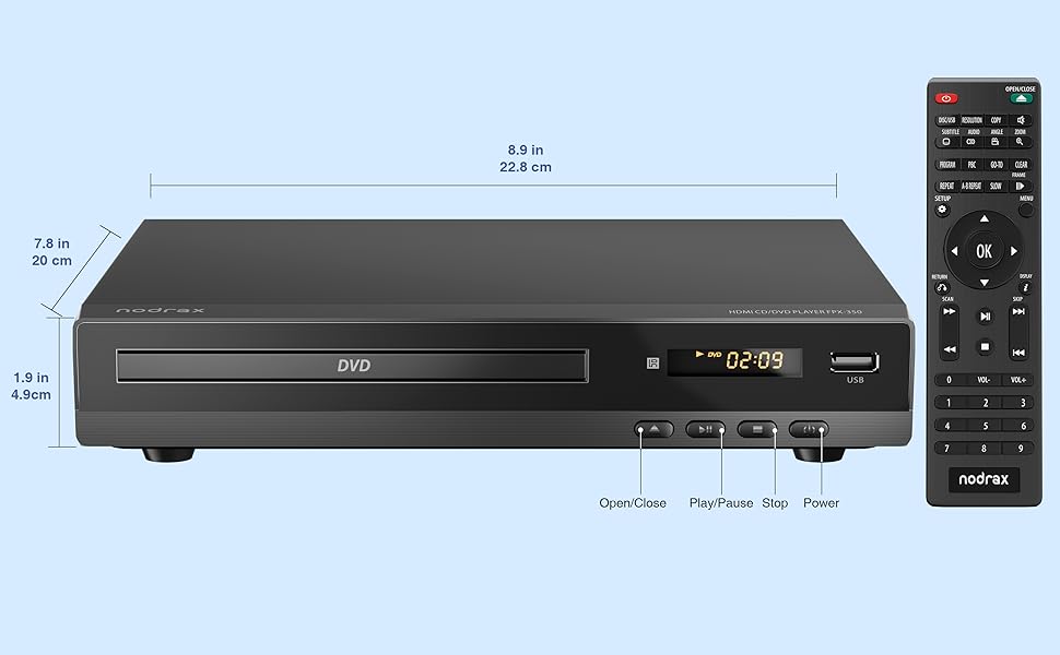 Nodrax FlexaPlay DVD Player with Remote Cotrol is Ultra Compact and User-Friendly