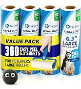 PetLovers 6.3" Extra Sticky Lint Roller 4 Pack of Large Refills Only - No Handle Included - 90 Sh...