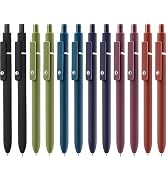 LINFANC Gel Pens, 12 Pcs 0.5mm Quick Dry Black Ink Pens Fine Point Smooth Writing Pens for Journa...