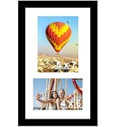 HEYTUYA Wood 8x14 Collage Picture frames, Display 4x6 and 5x7 with Mat or 8x14 Without Mat, Wall ...