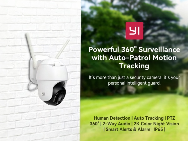 YI outdoor camera 360° PTZ FULL COLOR NIGHT 2K