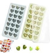 2 Pack Heart Shpaed Ice Cube Trays with Lids, Heart ice Molds, 42 Holes Silicone Heart Ice Cube M...