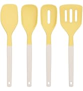 4Pcs Silicone Spatula Set, Food Grade Rubber Spatula, Two Color Upgrade Strong Handle with Ergono...