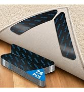 Druvian Rug Grippers 24PCS, Trapezoid Non Slip Rug Pads, Reusable Washable PU Carpet Tape, Strong...