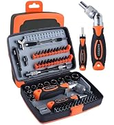 Ratcheting Screwdriver Set, 68 in 1 Socket Set & Magnetic Screwdriver Bit Set with Rotatable Ratc...