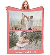 OHAJPAK Custom Blanket Customized Blankets with Photos Flannel Throw Blanket for Couch Bed Custom...