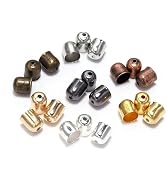 50Pcs Multicolor Tassel Leather Cords Buckle End Tip Cap Suede Fiber Crimps End Beads Caps Metal ...
