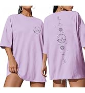 ADOREJOY Oversized Tshirts for Women Crewneck Summer Short Sleeve Loose Graphic Basic Tees