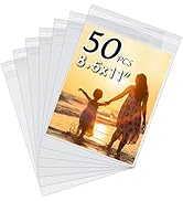 Somime 50 Pack Acid-Free Crystal Clear Sleeves Storage Bags for 8.5x11 Art Prints/Pictures/Photos...