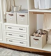 DECOMOMO Storage Baskets 13x15x13 Storage Cube Bins with Label Holders, Kallax Storage Cubes for ...