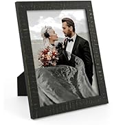 8x10 Picture Frame Rustic Distressed Black, Solid Wood Picture Frame 8 x 10 with HD Plexiglass, 8...