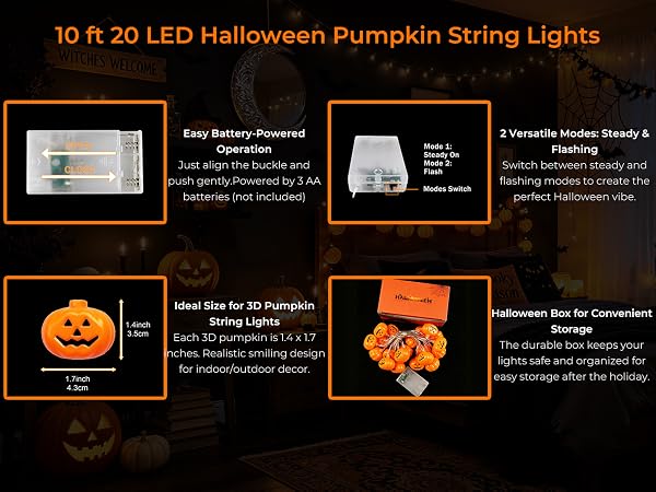 halloween string lights battery operated