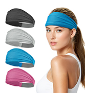 Sukeen Wide Headbands for Women, Instant Cooling Elastic Non-Slip Workout Headbands, Moisture-Wic...