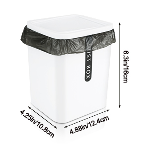 Mini Trash Can with Lid Plastic Mini Wastebasket Tiny Desktop Waste Garbage Bin for Kitchen Bathroom