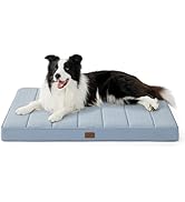 Bedsure Cooling Gel Foam Dog Bed for Large Dogs, Waterproof Orthopedic Egg Foam Dog Bed for Outdo...