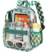 Clear Mini Backpack for Stadium Events 12x12x6 Small Transparent Backpacks Plastic See Through Cl...