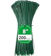 200PCS Nylon Zip Ties - 8 Inch Green,Multi-Purpose Self Locking Cable Ties, Ultra Strong Plastic ...
