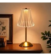 Nusogon Rechargeable Cordless Table Lamp, Touch Control Crystal Desk Lamp with 3500mAh Battery, 3...