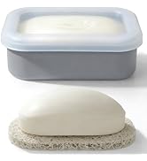 AIMAIAIMAI Compact Leakproof Travel Soap Case, Silicone Travel Soap Container, Portable Soap Box ...