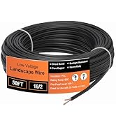 UBOORY 18 Gauge Wire 2 Conductor 50FT, 18/2 Low Voltage Landscape Wire, Low Voltage Wire, Outdoor...