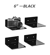 Hexsonhoma Sezanrpt 6 Inches Small Black Wall Shelves, Moisture-proof, Space Saver, Wall Mounted ...