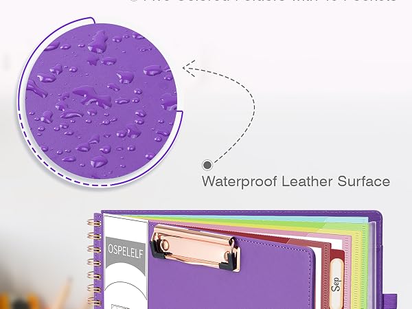 spiral clipboard with folders