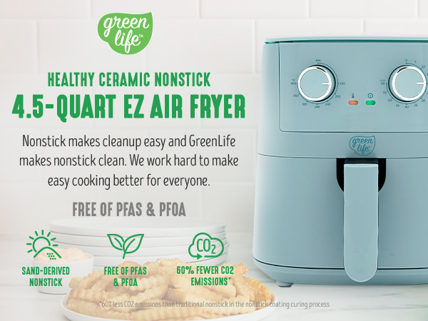 GreenLife, Ceramic Nonstick, PFAS-Free, Non-Toxic, Electrics, Air Fryer