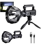 Peascat Rechargeable Spotlight, 3,000,000L Lumnes LED Handheld Spot Light | 4 Light Modes, IPX5 W...