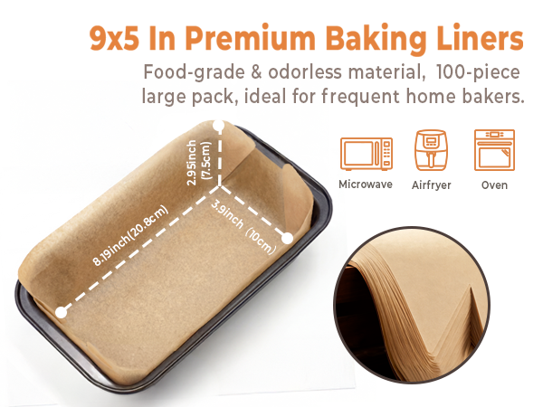 100 PCS Loaf Pan Liners