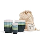 The Silicone Kitchen Reusable Silicone Baking Cups Gift Set Bundle, 24 Regular Baking Cups, 12 Ju...
