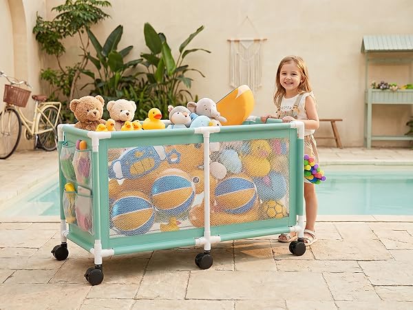 Mint Green Pool Storage Bin