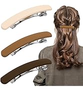 ATODEN Hair Clips Barrettes for Women 3 Pcs Matte Barrettes for Thin Fine Hair 3.54'' Flat Hair C...
