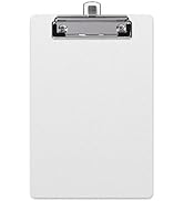 Piasoenc Wood Clipboards, Recycled Hardboard Clipboards, White Clipboard for Office, School, Teac...