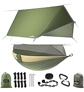 Sunyear Camping Hammock, Portable Double Hammock with Net, 2 Person Hammock Tent with 2*10ft Stra...