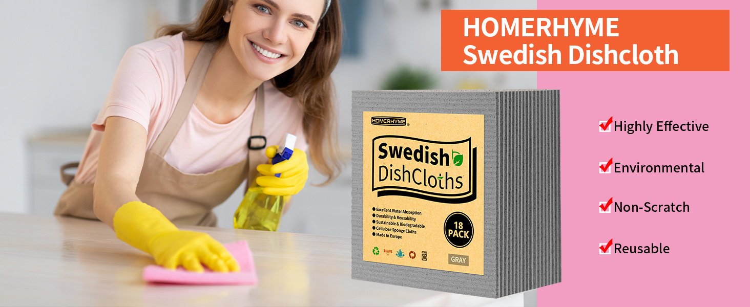 Swedish Dishcloth Cellulose Sponge Cloths