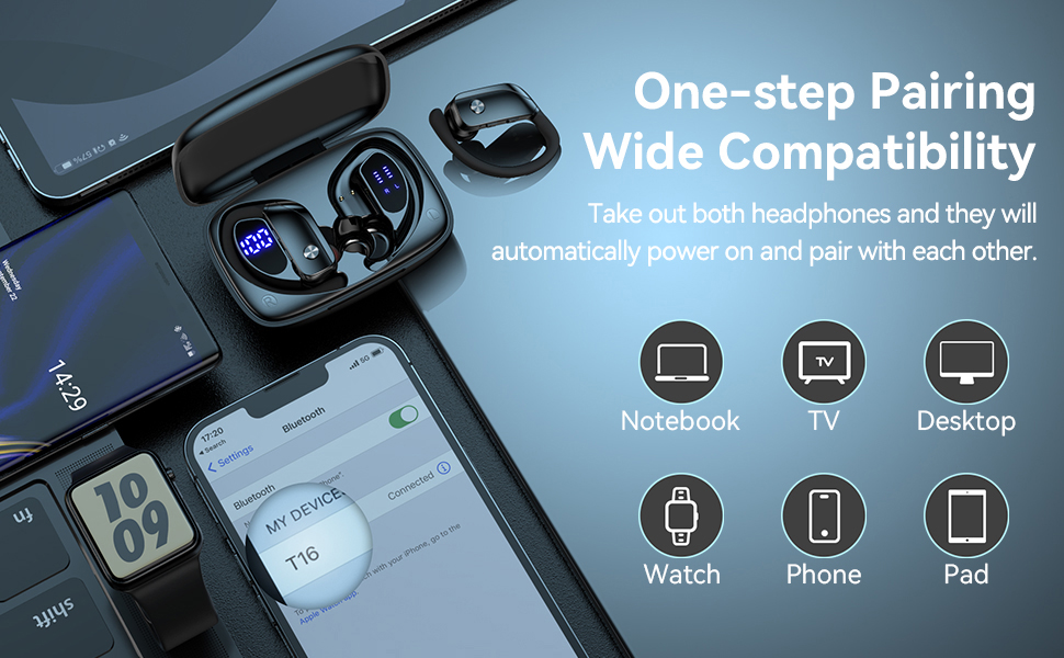 Wireless Earbuds with Earhooks Designed for Sports