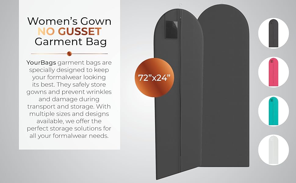 Your bags garment bag women's gown bag no gusset
