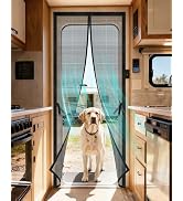 Gociean Magnetic RV Screen Door Curtain for Camper, Curtain Size 33'' x 75'', Travel Trailer, Fif...
