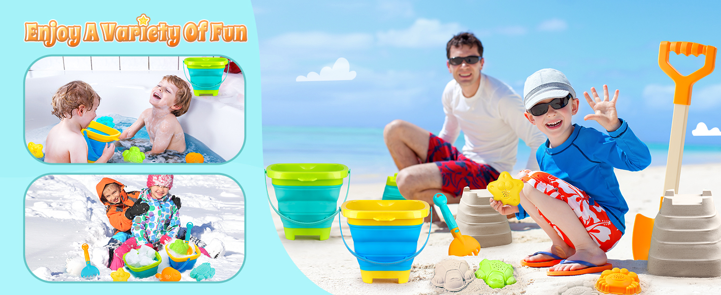 collapsible sand buckets for kids
