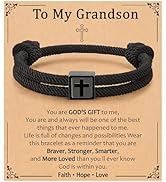 Gnamy To My Son Grandson Brother Nephew Adjustable Rop Cross Bracelet Easter Birthday Christian R...