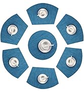 SHACOS Round Table Placemats Set of 7 Woven Vinyl Wedge Placemats with Centerpiece Heat Resistant...