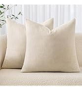 MIULEE Pack of 2 Decorative Throw Pillow Covers Soft Chenille Throw Pillows Solid Textured Cushio...