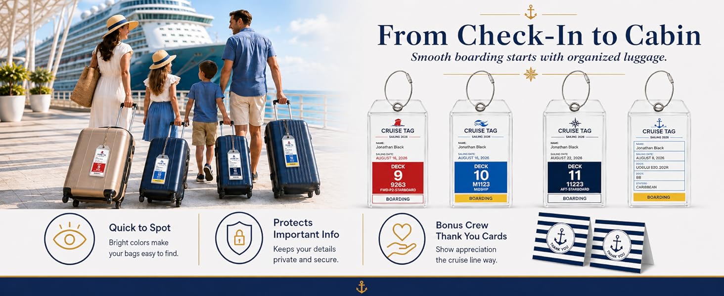 CRUISE LUGGAGE TAG HOLDERS