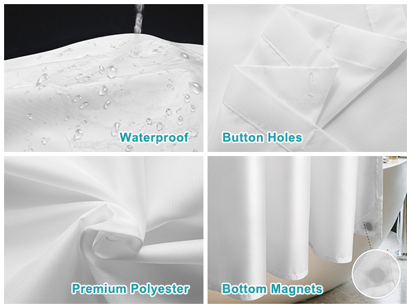 waterproof soft white shower curtain liner