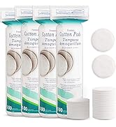 400 Cotton Rounds for Face, Rounds Makeup Remover Pads, Pure Cotton Wipes, Cotton Pads for Face C...