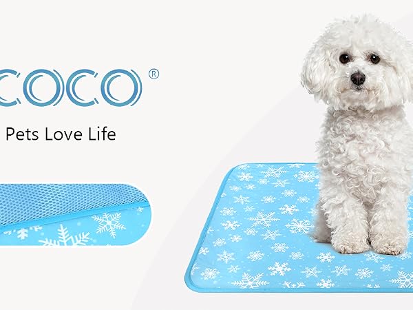 Blue Snowflake cat cooling mat