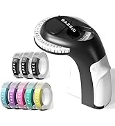EazeID Embossing Label Maker with 8PK Macaroon Tapes, Vintage Embossed Label Maker Machine with T...