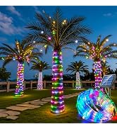 Solar Rope Light 33FT 100L IP65 Weatherproof Outdoor LED Copper Fairy String Tube Lights for Part...