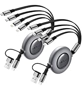 4 in 2 Retractable Charging Cable 4A,2Pack 4Ft Multi Chargers for All Devices,USBC Charging Cable...